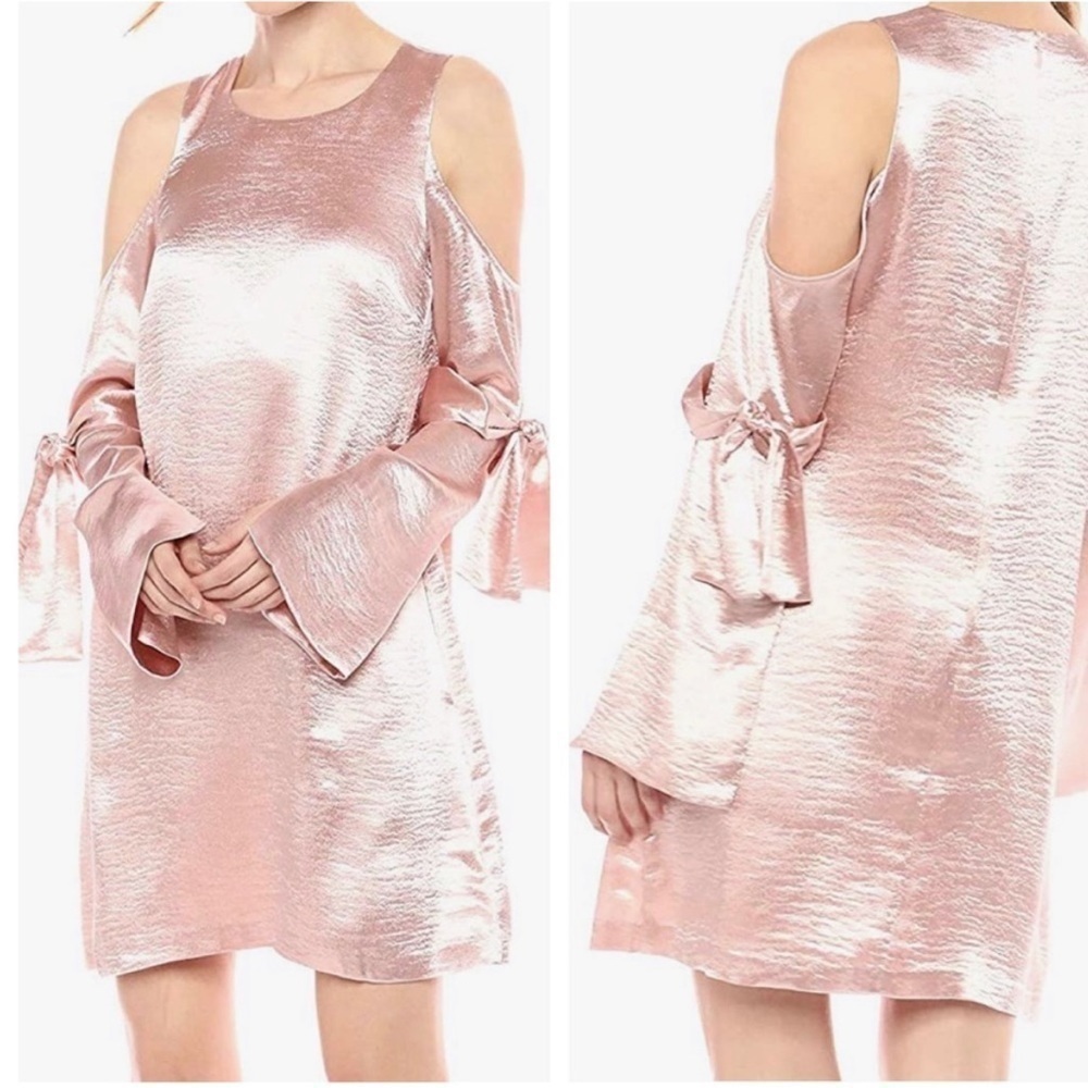 Rachel roy blush cold shoulder satin like dress
